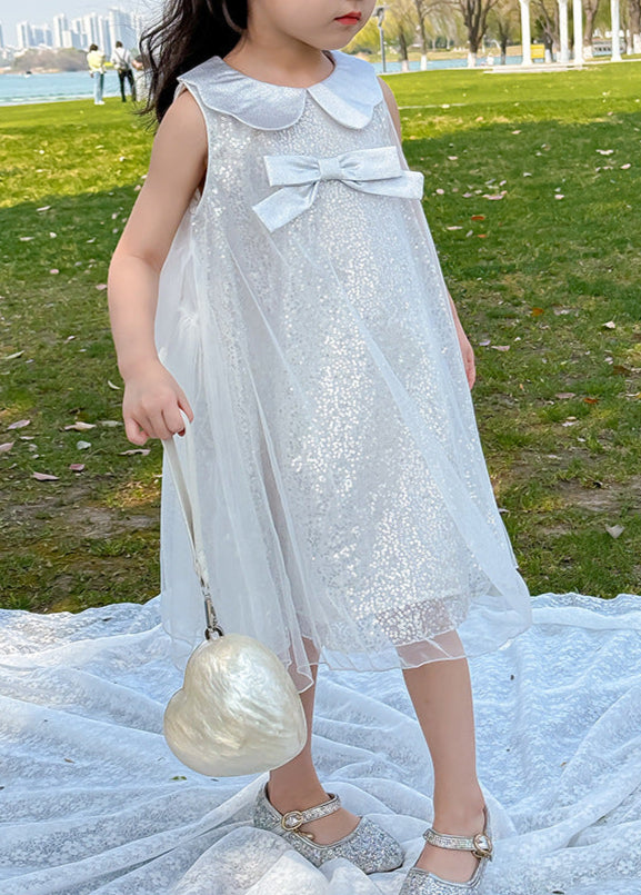 Vestido Infantil Brilhante Lacinho