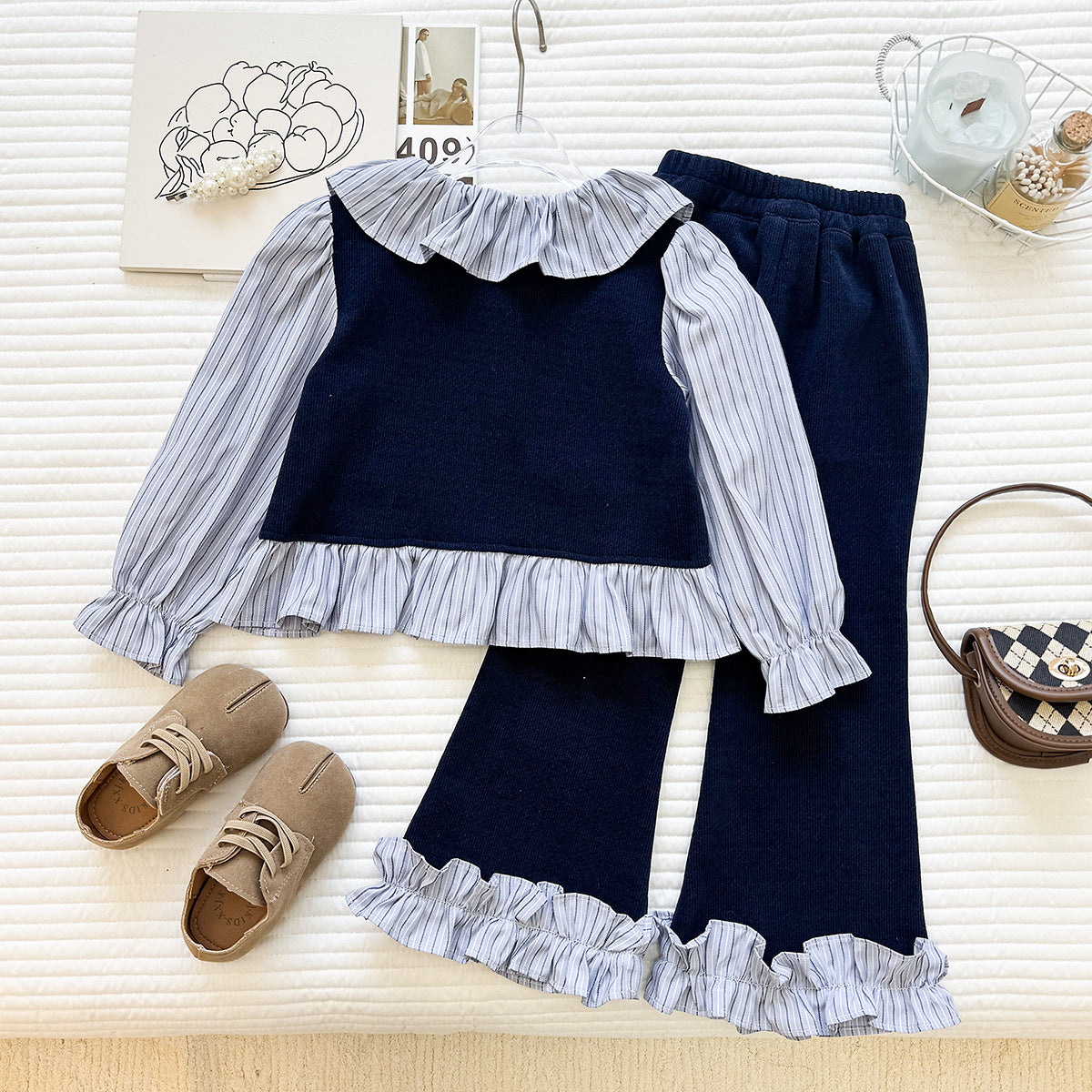 Conjunto Infantil Feminino Babadinhos Botões de Pérolas