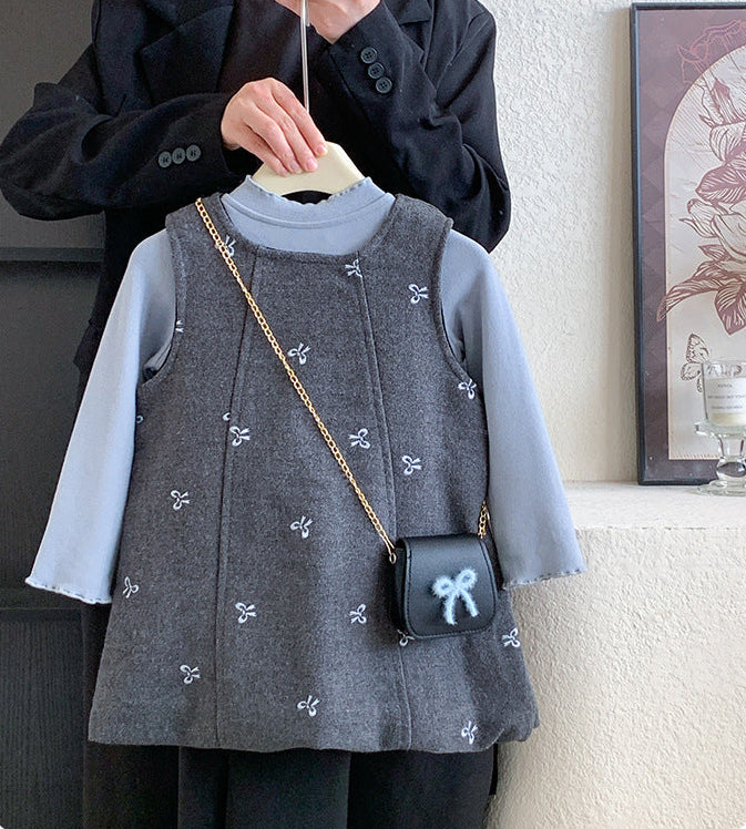 Conjunto de Inverno Azul Lacinhos