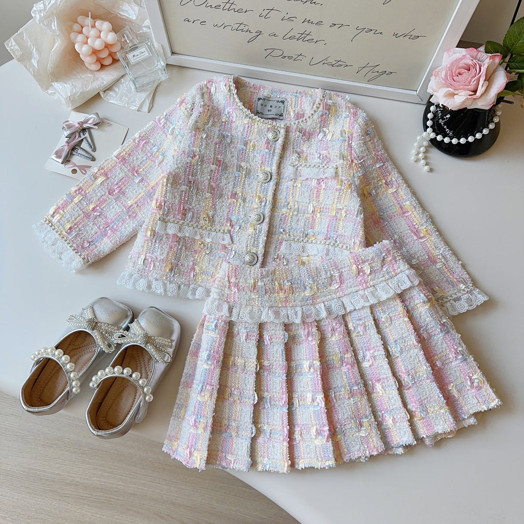 Conjunto Infantil Feminino Tweed Plíssadinho