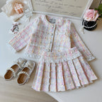 Conjunto Infantil Feminino Tweed Plíssadinho