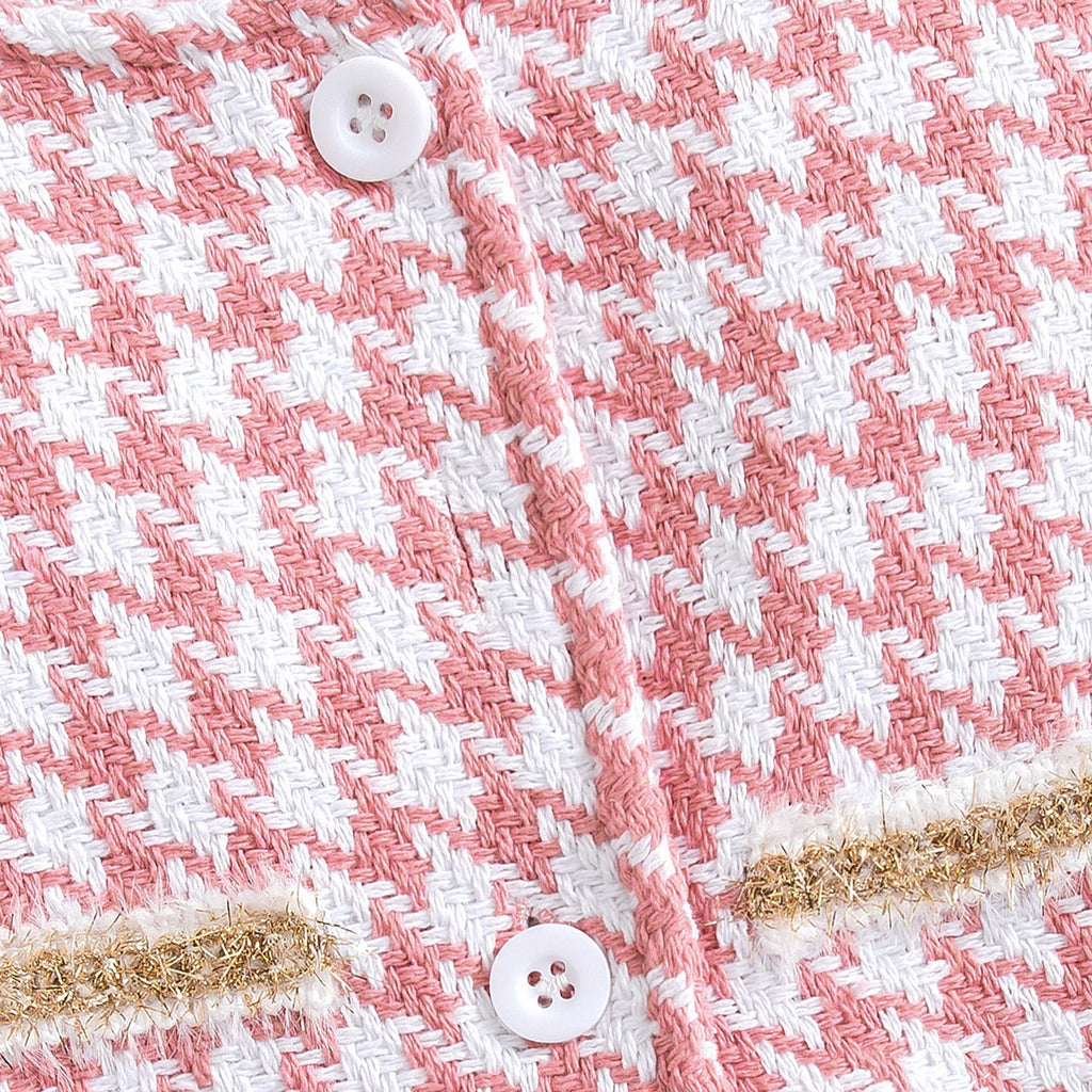 Conjunto Infantil Feminino Tweed Rosa