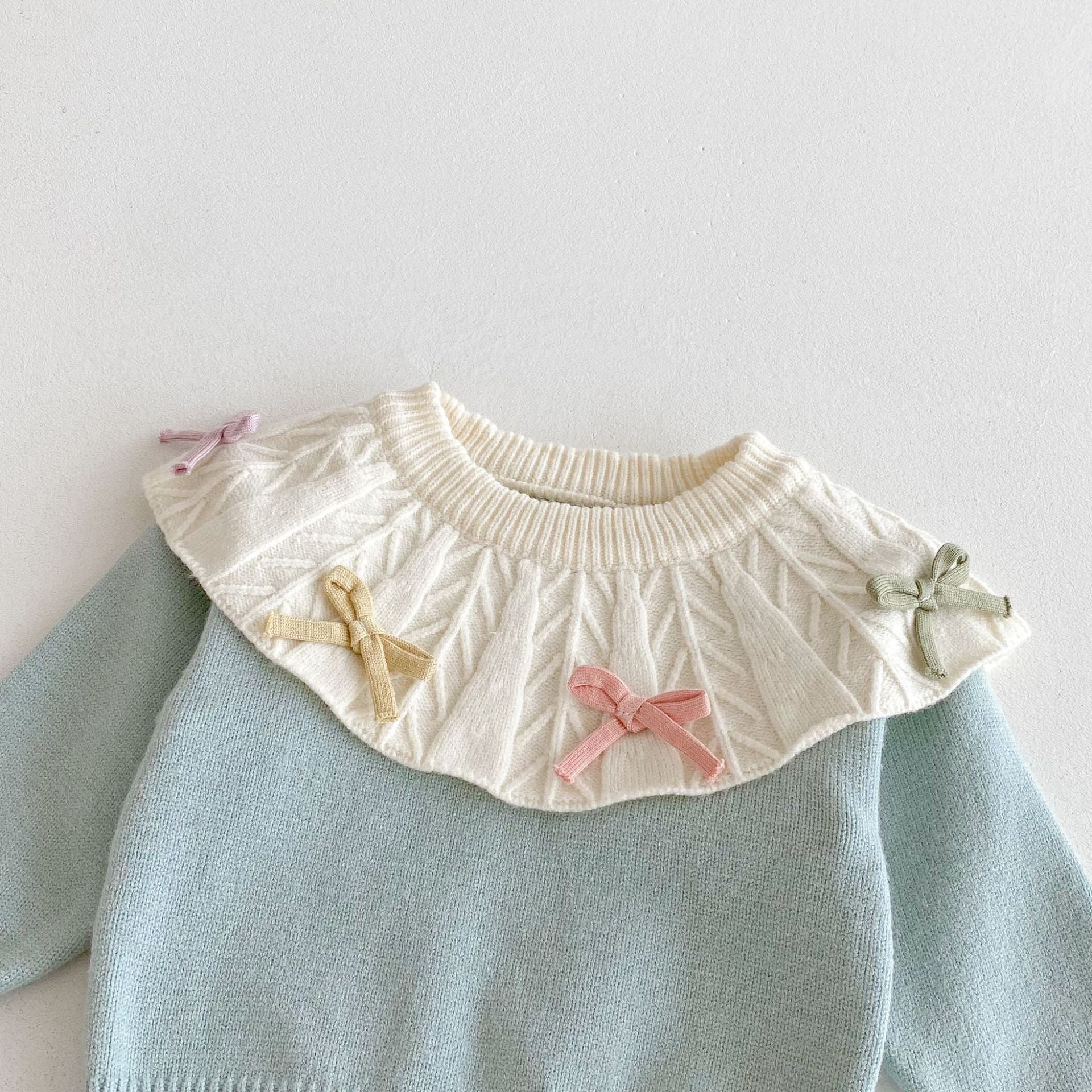 Conjunto Infantil Feminino de Tricô Lacinhos