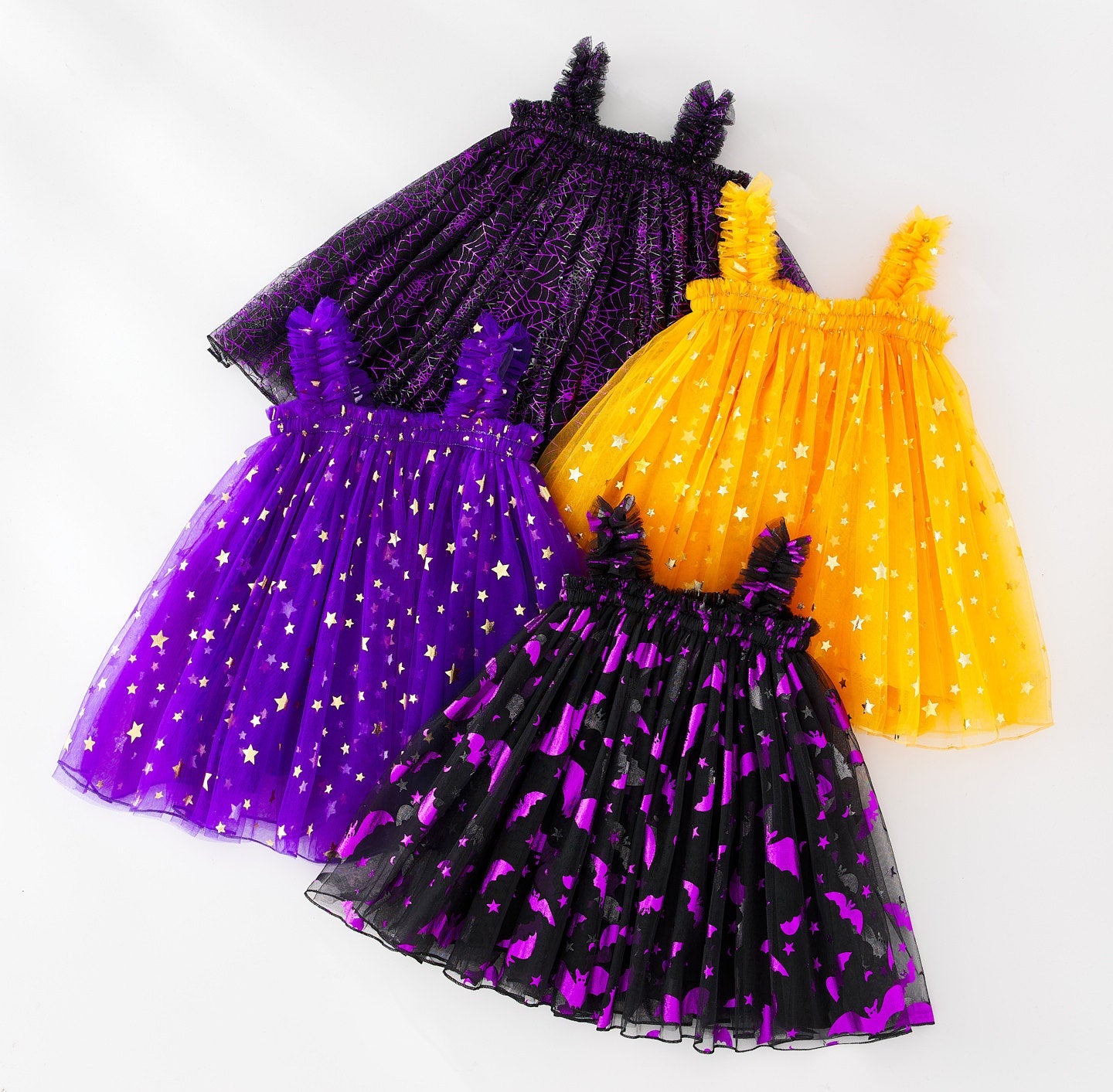 Vestido Infantil de Tule Hallowen