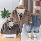 Conjunto Infanil Masculino 3 Peças Bolsinho e  Jeans