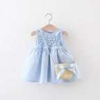 Vestido Infantil Verão Azul