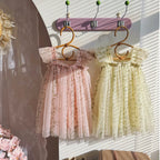 Vestido Infantil Tule Ramos de Flores
