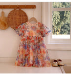 Vestido Infantil de Tule Floral