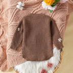 Body Infantil de Tricô Florzinhas