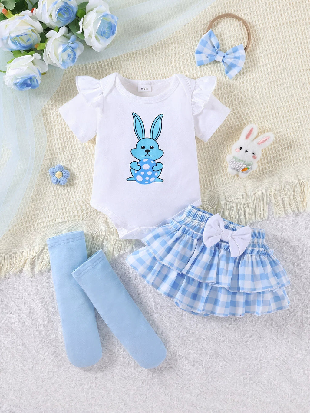 Conjunto Infantil Coelhinho Xadrez