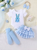 Conjunto Infantil Coelhinho Xadrez