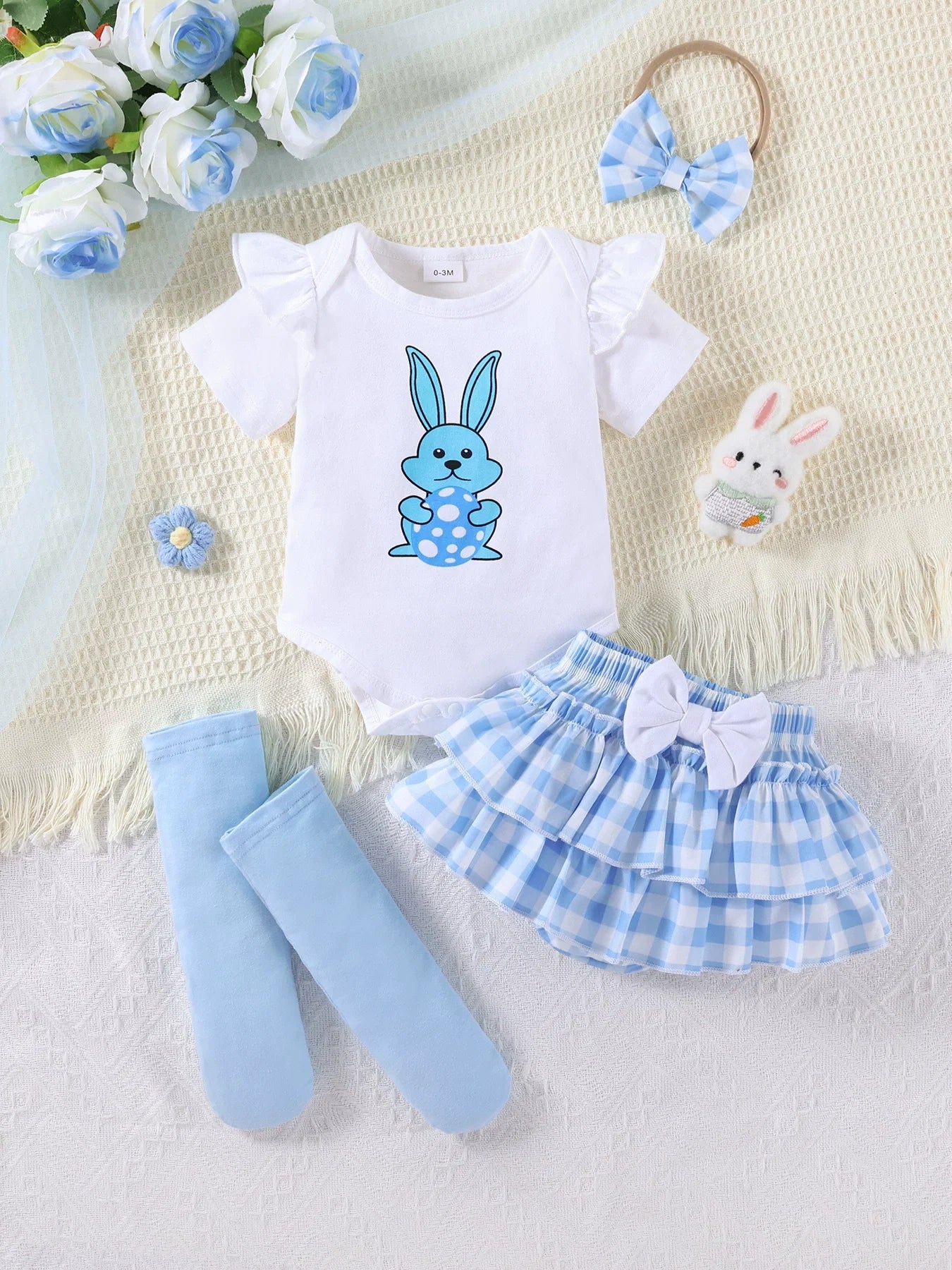 Conjunto Infantil Coelhinho Xadrez