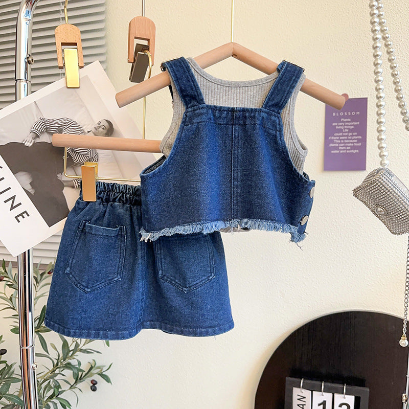 Conjunto Infantil Feminino 3 Peças e Jeans