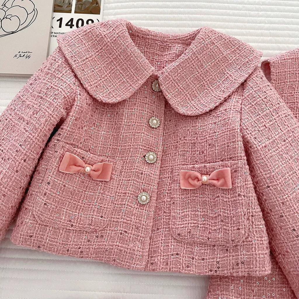 Conjunto Infantil Tweed Love Lacinho