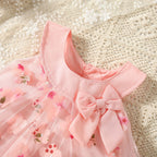 Vestido Infantil Tule Flores