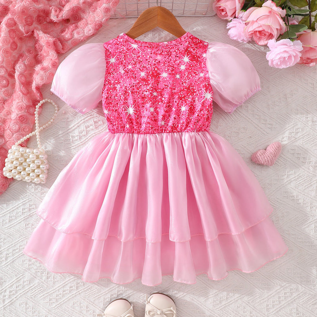 Vestido Infantil Pink Brilhante