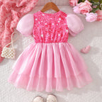 Vestido Infantil Pink Brilhante
