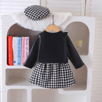 Conjunto Infantil Feminino 3 Peças Jaqueta com Sainha