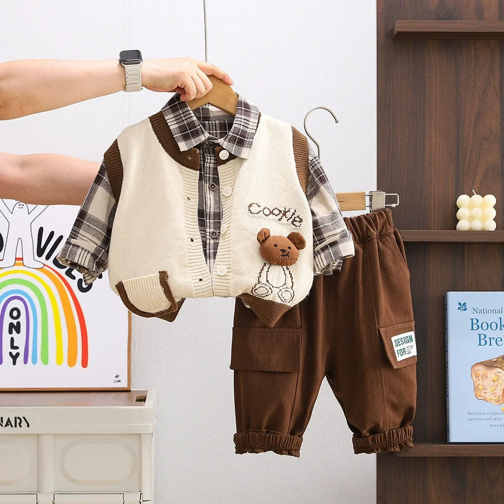 Conjunto Infantil 3 Peças Xadrez Ursinho
