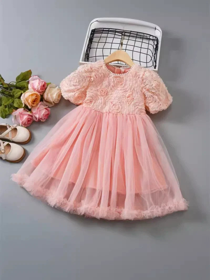 Vestido Infantil Rosa Floral