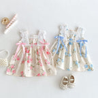 Vestido Infantil Floral Lacinho