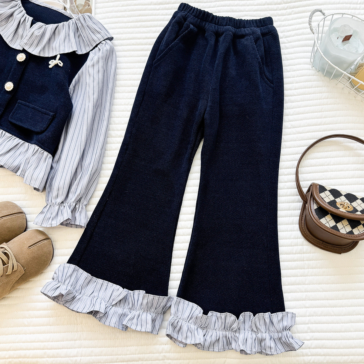 Conjunto Infantil Feminino Babadinhos Botões de Pérolas