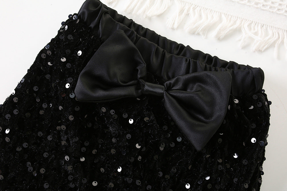 Conjunto Infantil Tricô e Brilhos