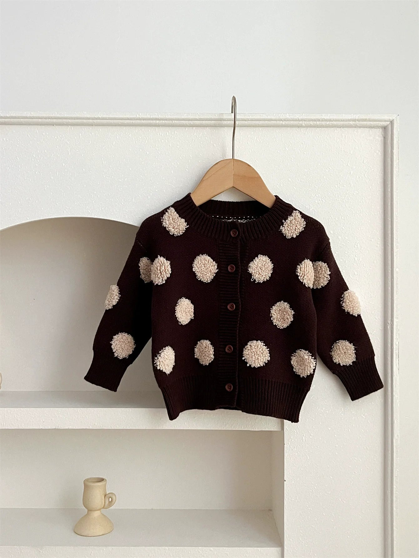 Cardigan Infantil Tricô Bolinhas