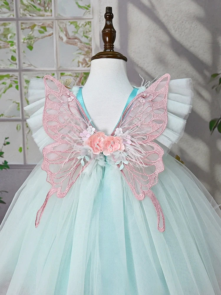 Vestido de Festa Verde Flores Encantado