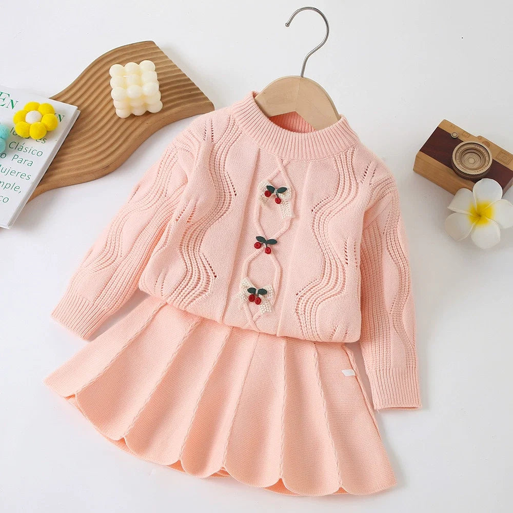 Conjunto Infantil De Tricô Cerejinhas