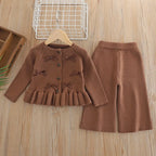 Conjunto Infantil Feminino Tricô Lacinhos