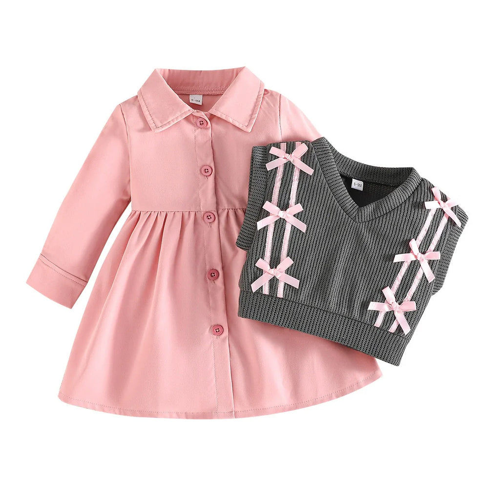 Conjunto Infantil Vestido + Colete Lacinhos