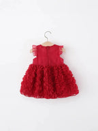 Vestido Infantil de Festa Flores Lacinho