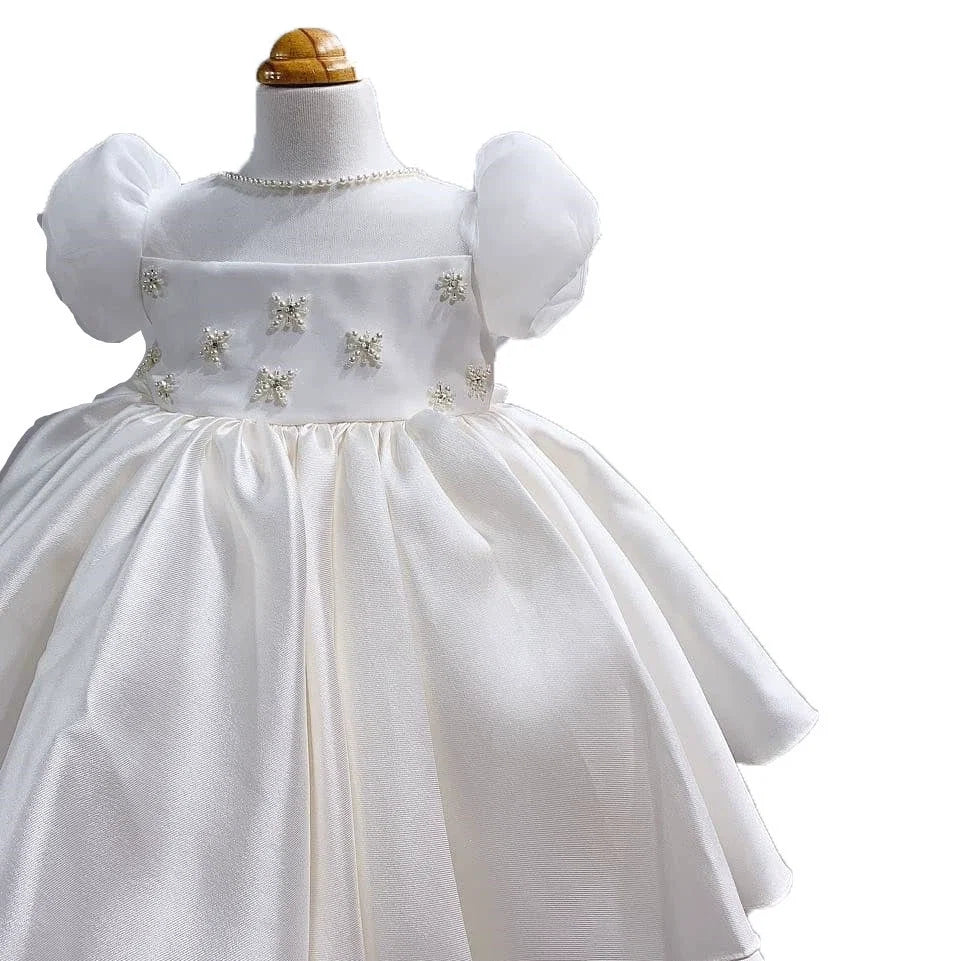 Vestido de Festa Branco Pérolas