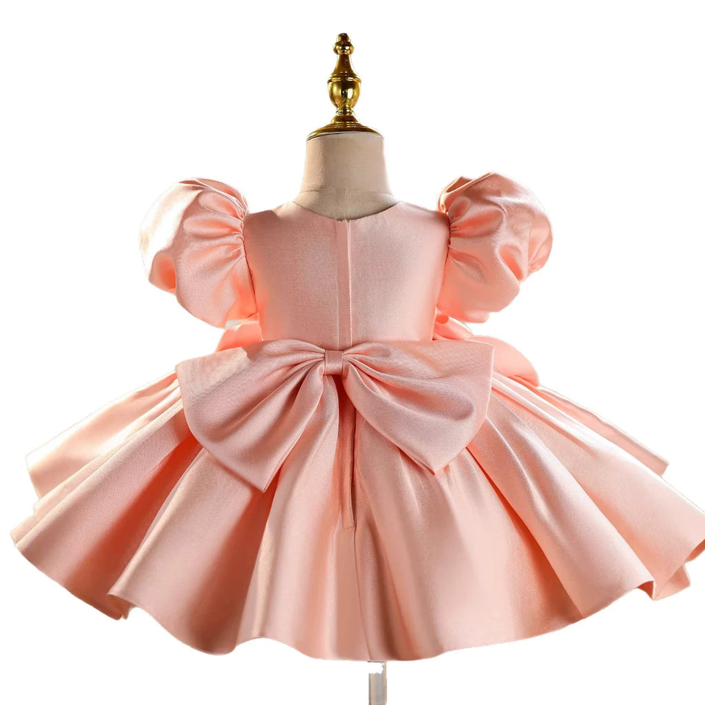 Vestido de Festa Infantil Laço e Flores