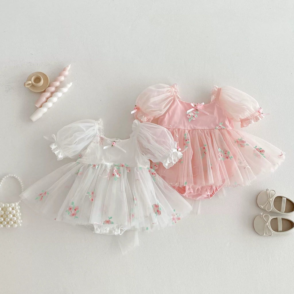 Vestido Infantil Tule Florzinhas