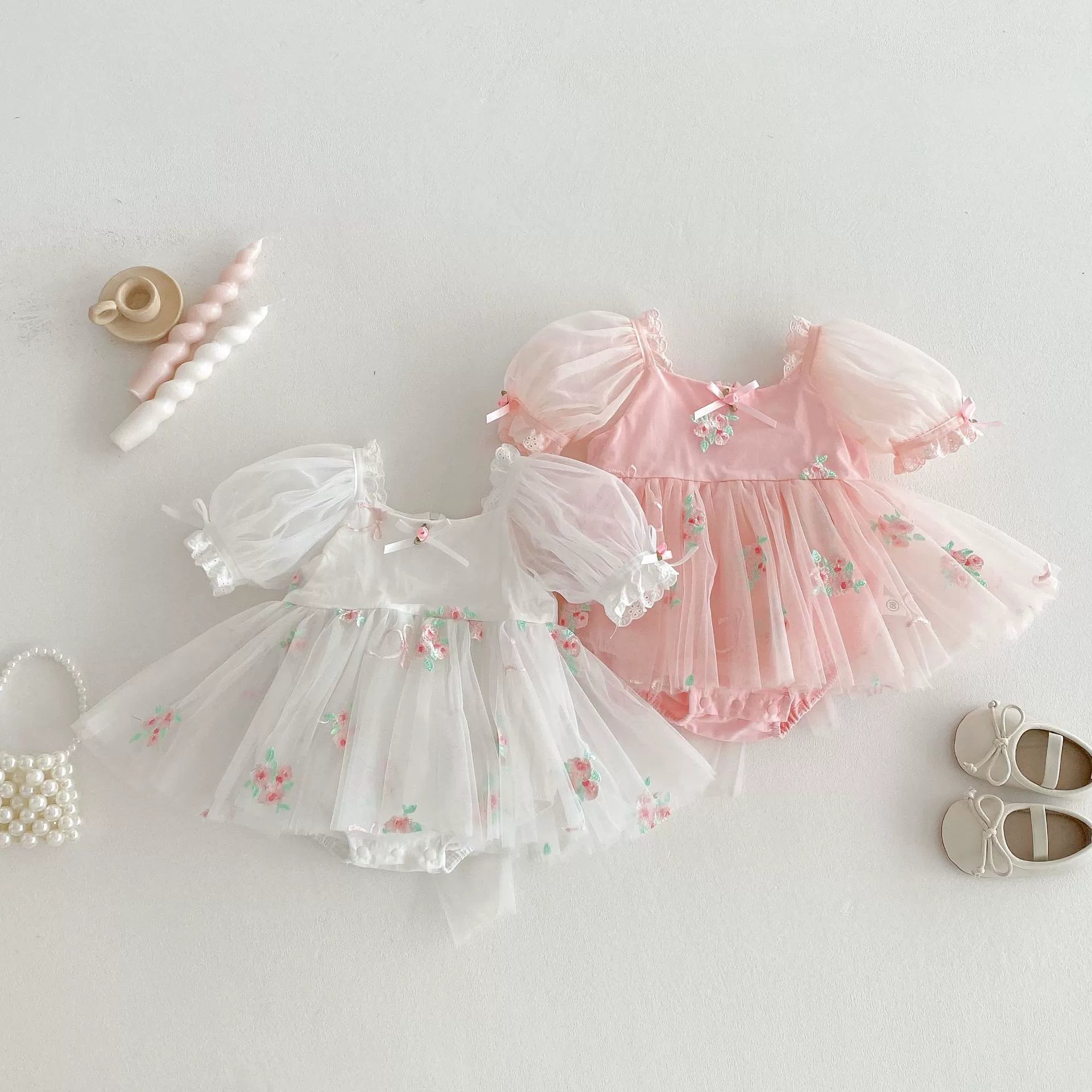 Vestido Infantil Tule Florzinhas