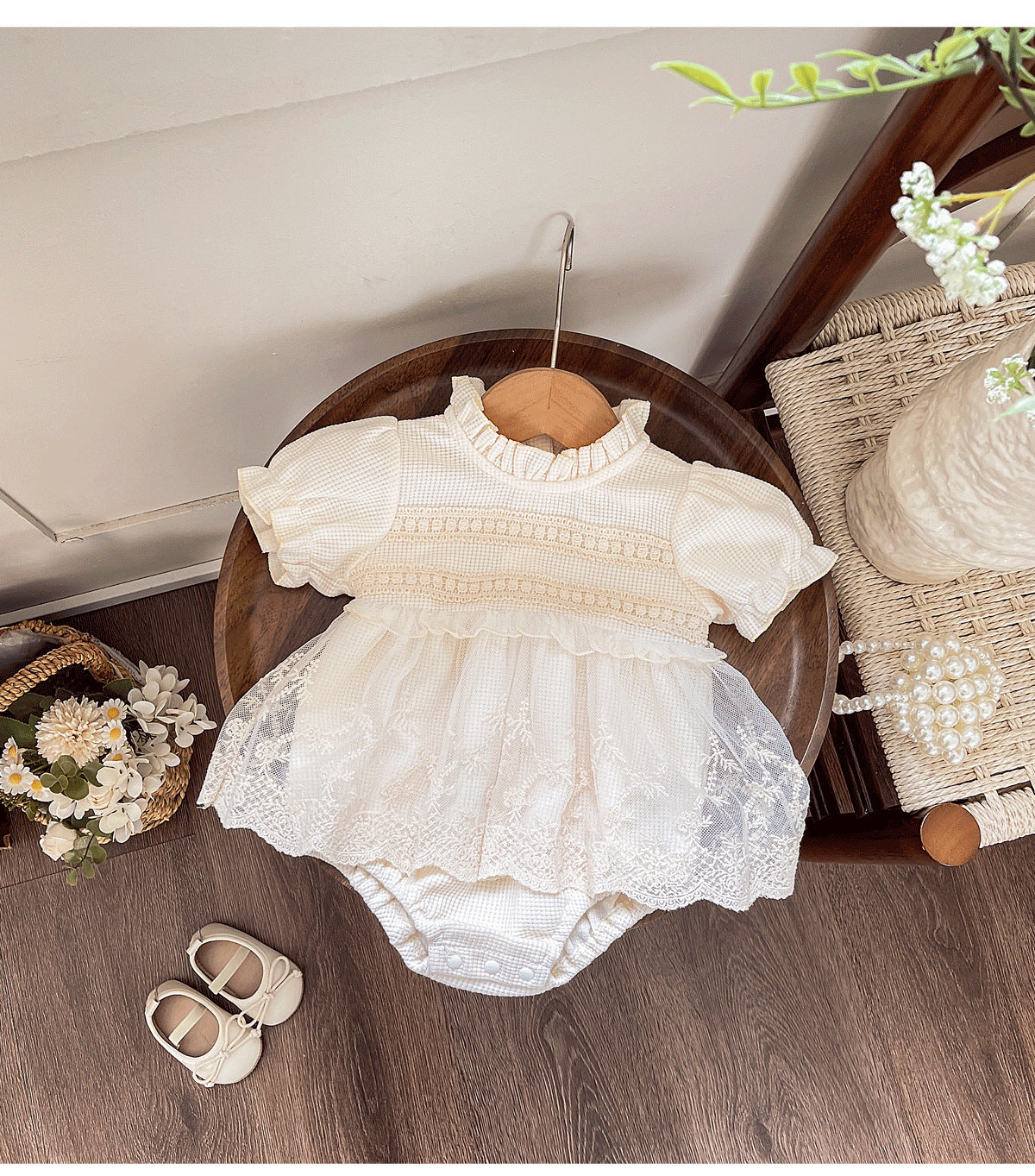 Body Infantil Feminino com Tule Rendado
