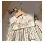 Vestido Infantil Bordado Patinhos Florzinhas