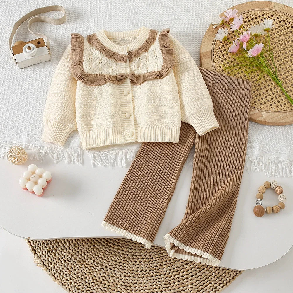 Conjunto Infantil Feminino de Tricô Inverno