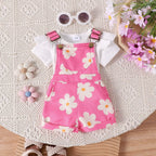 Conjunto Infantil Jardineira Florzinhas