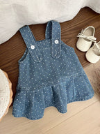 Vestido Infantil Poá + Camisa Branca