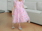 Vestido Infantil de Tule Poá