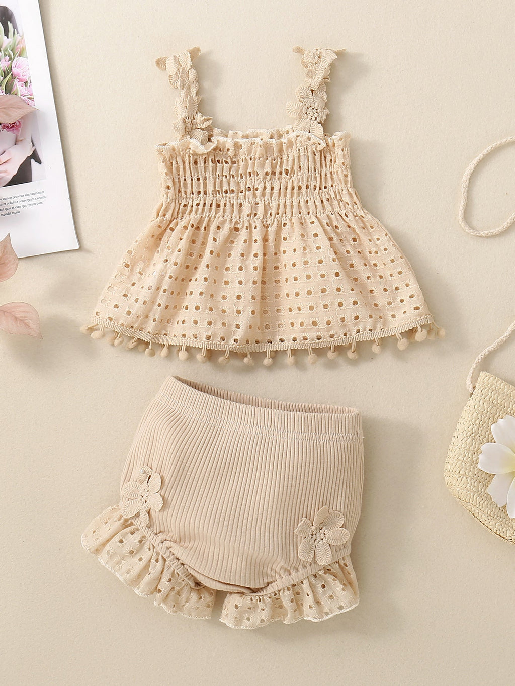 Conjunto Infantil Feminino Verão Rendinha
