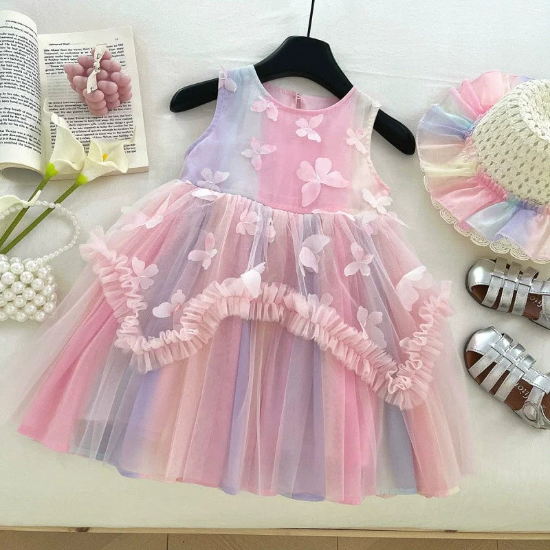 Vestido Infantil Tule Borboletinhas