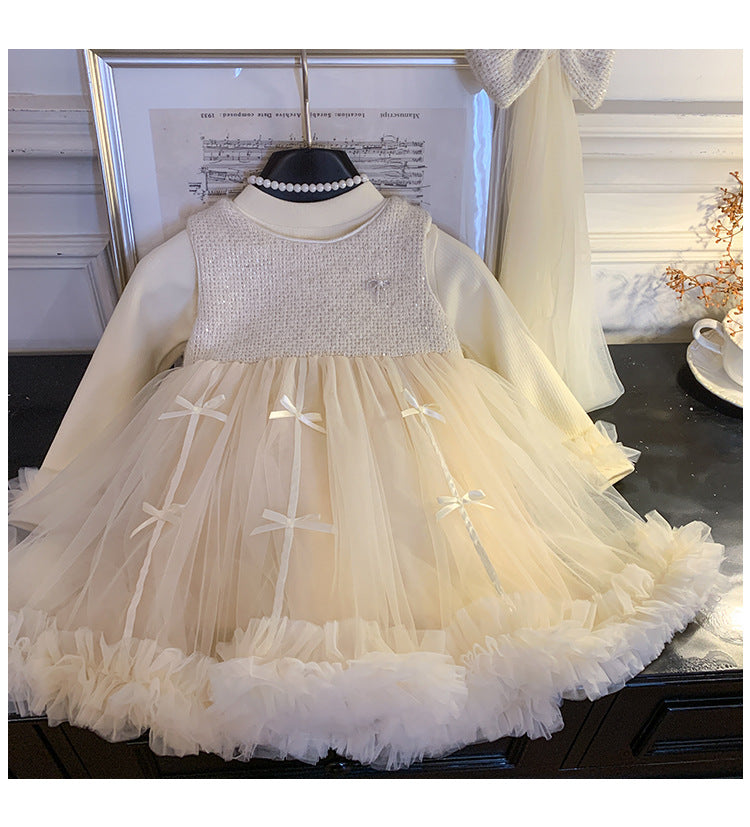 Vestido Infantil Lacinhos + Manga Longa