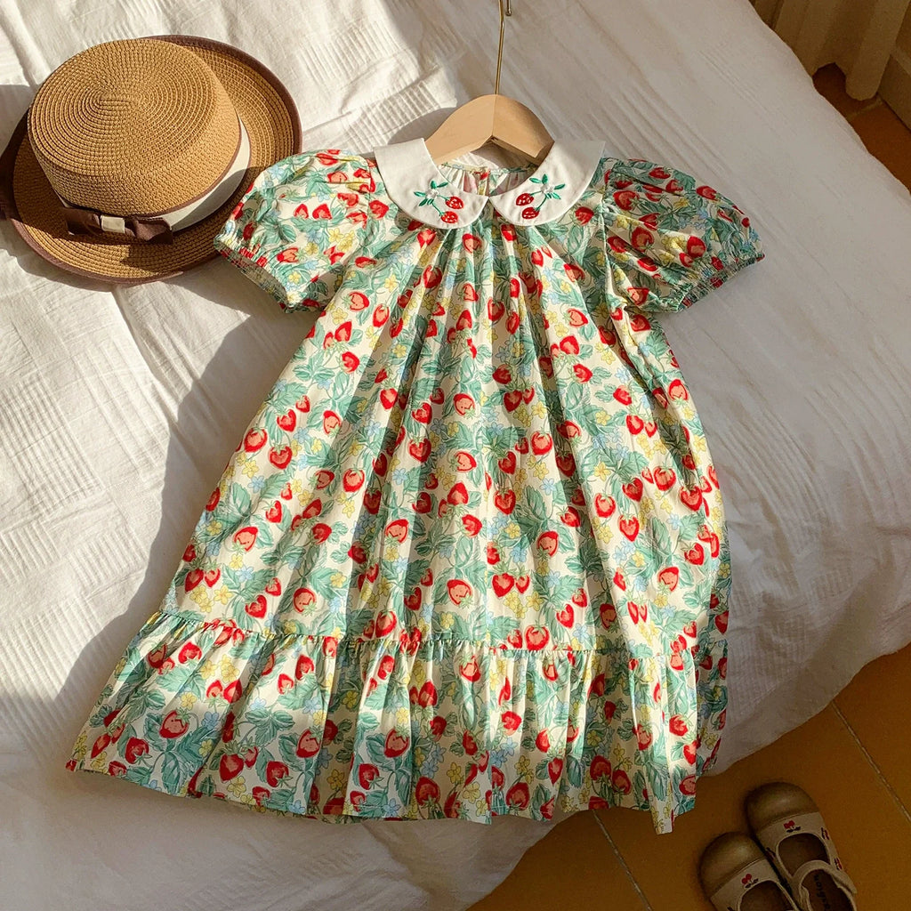 Vestido Infantil Delicadinho Morangos