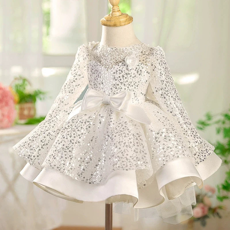 Vestido De Festa Infantil Brilhante Lacinho