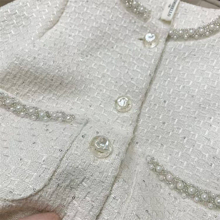 Conjunto Infantil Feminino Pérolas e Tule