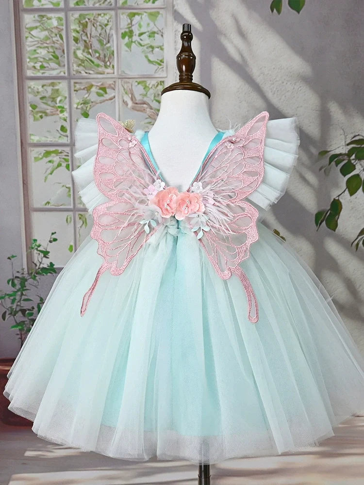 Vestido de Festa Verde Flores Encantado